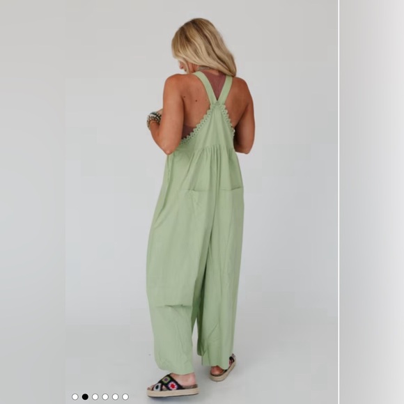 On A Whim Lace Detail Overalls - Picture 4 of 10